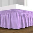thumbnail image 2 of D.N.G. BEDDINGS 1 Piece Wrap Around Bed Skirt, 18 Inch Deep Pocket, 800 Thread Cotton 100% Egyptian Cotton, Queen Size (60" x 80") Inch, Solid Lilac, 2 of 3