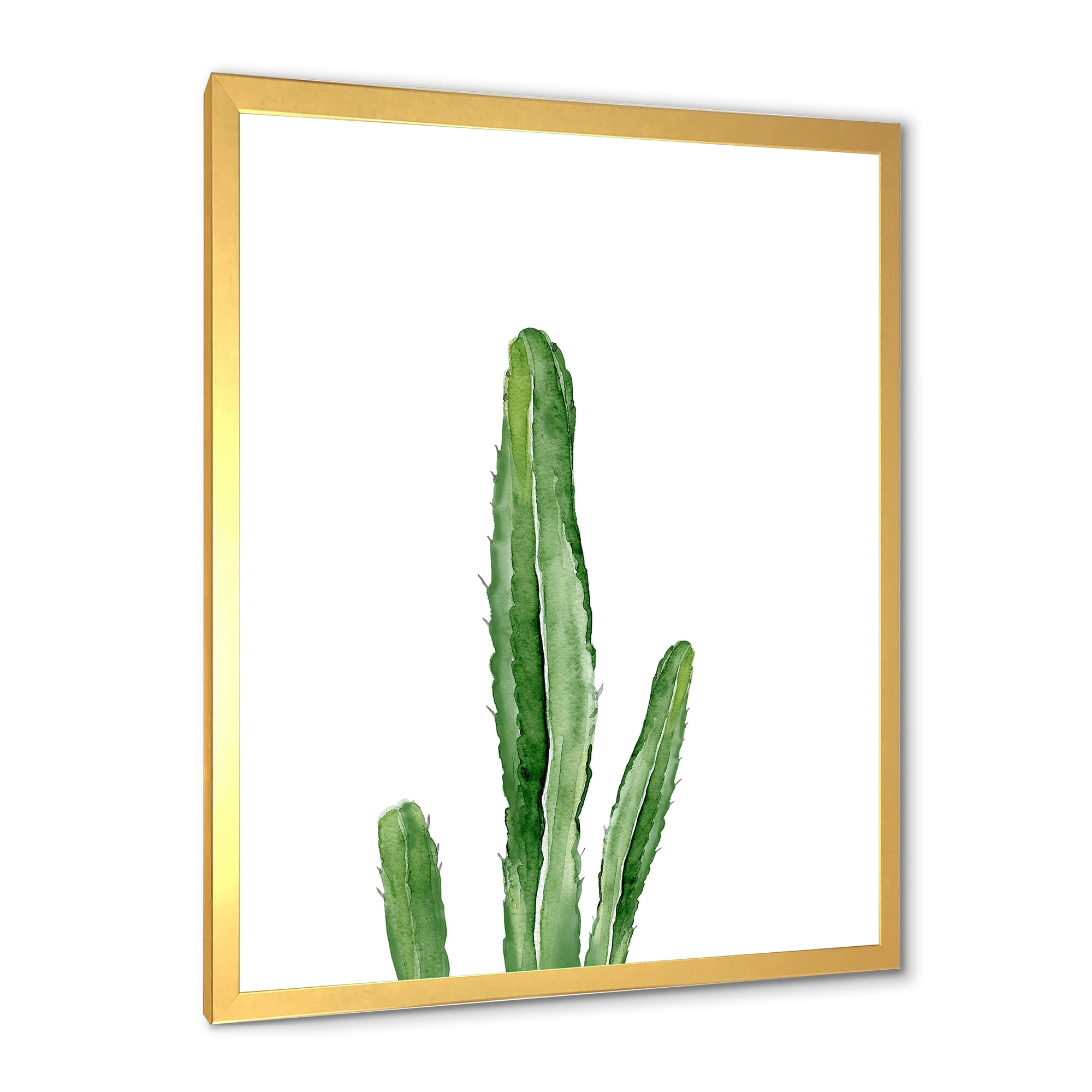 Designart 'Green Cactus South Western Plant' Tropical Framed Art Print