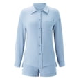 thumbnail image 6 of Shorts Set for Women Two Piece Sets for Women Button Down Shirt Short Womens Summer Dresses Matching Set Women, 6 of 7