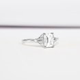 thumbnail image 3 of HeartsAndYou Solitaire Baguette Accent Engagement Ring for Women 1ct Emerald Moissanite 18k White Gold Over Silver, 3 of 8