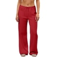 thumbnail image 3 of Womens Yoga Sweatpants Elastic Waist Sweatpants Solid Color Drawstring Wide Leg Sweatpants with Pockets Casual Soft Sweatpants Lounge Pants, 3 of 6