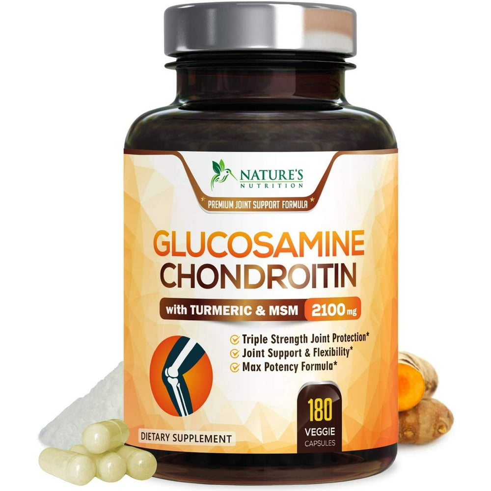Natures Nutrition Glucosamine Chondroitin MSN, 1500mg, 180 Ct