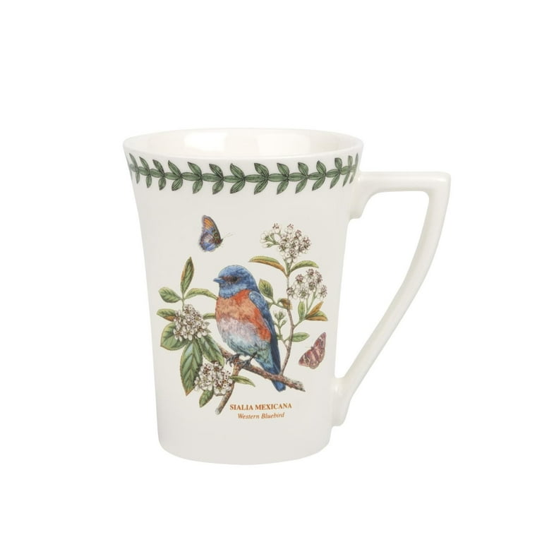 2010s Portmeirion Botanic Garden Porcelain White With Floral Paintings Tall  Coffee Mugs - Set of 4 (Extra-Large, 6.5 Tall, 4” Diameter, 16 Oz)