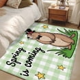 thumbnail image 5 of Groundhog Day Area Rug 4'x6', Green Plaid Spring Botanical Star Yellow Washable Non-Slip Rugs, Low Pile Large Carpet for Living Room Bedroom Dining Room Kitchen Office Indoor Mat, 5 of 9