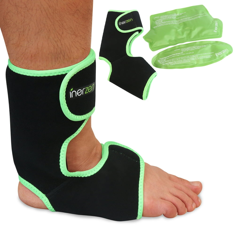 Inerzen Foot and Ankle Support Hot and Cold Gel Therapy Wrap Includes 2 Hot or Cold Gel Packs