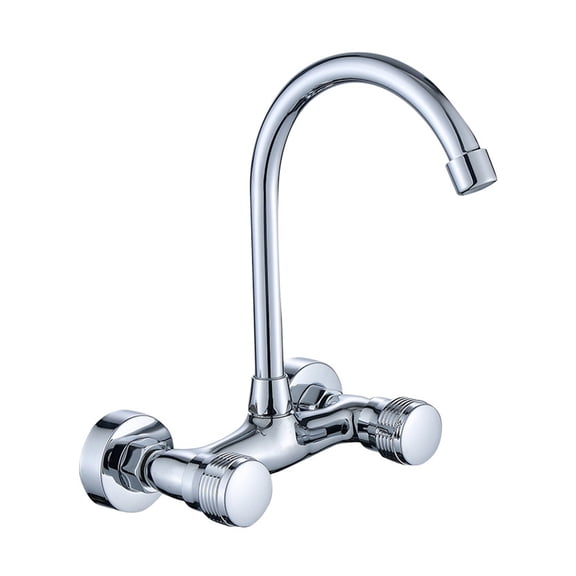 Wall Mounted Bathroom Kitchen Faucet 360 Degree Swivel Sink Tap Dual Handle Hot Cold Water ,Tankless Design