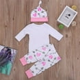 thumbnail image 3 of Seyurigaoka Seyurigaoka 4PCS Newborn Kids Infant Baby Girls Clothes Romper Jumpsuit Bodysuit+Pants Outfit Set, 3 of 9