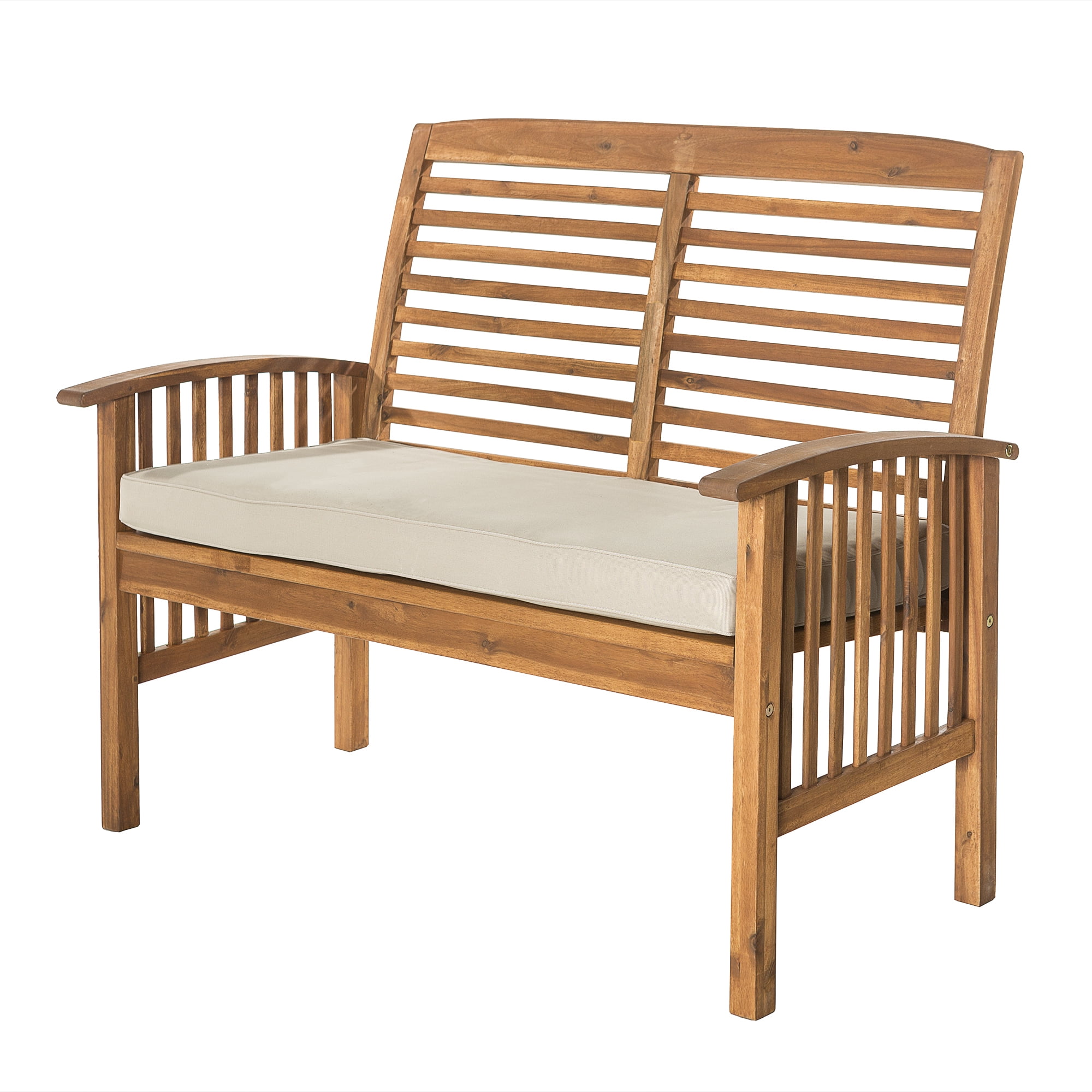 Acacia Wood Patio Loveseat Brown Com