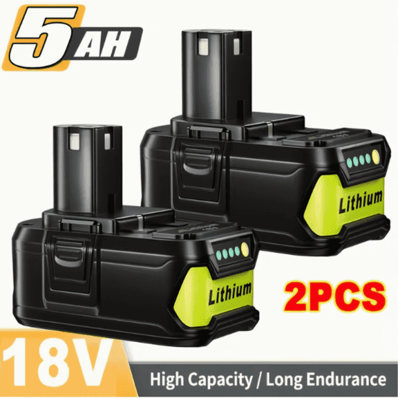 2PACK 5.0Ah Replace for RYOBI P108 18V One Plus High Capacity Lithium Ion Battery 18V