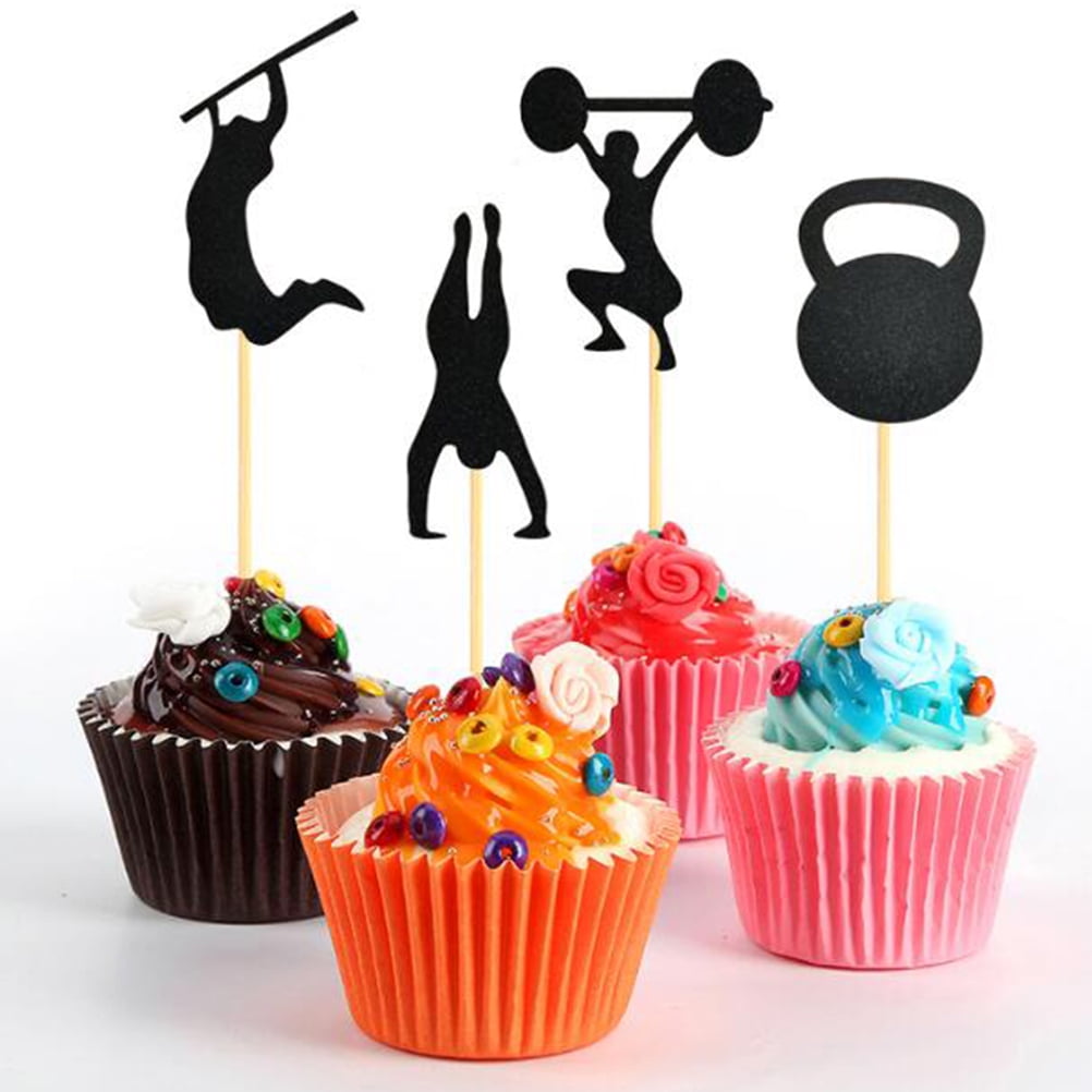 Lot De 25 Décorations De Gâteaux De Fitness, Décorations De