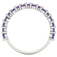 thumbnail image 5 of 0.98 ctw Wedding Band for Women - 14K White Gold Natural Amethyst Stackable Eternity Ring, 5 of 6