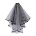 thumbnail image 1 of Abbracc Black Lace Fashion Wedding for Stage Performance Photography Props w Comb Ribbon Edge, 1 of 9