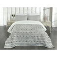 thumbnail image 3 of Ambesonne Tribal Quilted Bedspread Set 3 Pcs, Black White Aztec Border, King Size, Black and White, 3 of 5