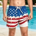 thumbnail image 2 of Kids Patriotic Swim Shorts Boys Girls 4th of July Ice Cream Print Summer Beachwear Independence Day Bathing Trunks Blue, 2 of 4