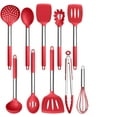 thumbnail image 1 of Silicone Cooking Utensil Set, Professional Kitchen Tools, 10-Piece Non-stick Stainless Steel Handle Food Grade Cooking Utensils, Heat-Proof Silicone for Home Chefs, Black, 1 of 5