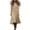Khaki, variant on Women's Boho Midi Dress Round Neck Short Sleeve Cottagecore Flowy Casual Dress Cotton Linen Trendy Wear