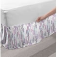 thumbnail image 2 of Aqua and Pink Bed Skirt, Futuristic Streaks with Digital Spots or Dashes, Elastic Bedskirt Dust Ruffle Wrap Around for Bedding Decor, 4 Sizes, Aqua Lavender, by Ambesonne, 2 of 2