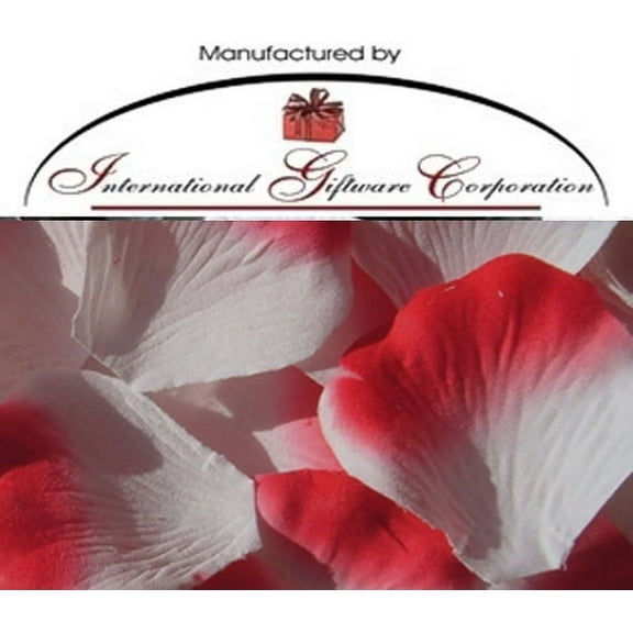 White / Red - Two Tone - 100 Silk Rose Petals Wedding Favors - Solid Colors - Wedding Reception and Party Supplies