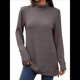 thumbnail image 1 of Camiseta Holgada de Larga con Cuello Alto y Estampado Geométrico de Jacquard para Mujer, Otoño e Invierno. Color Café XXL, 1 of 10