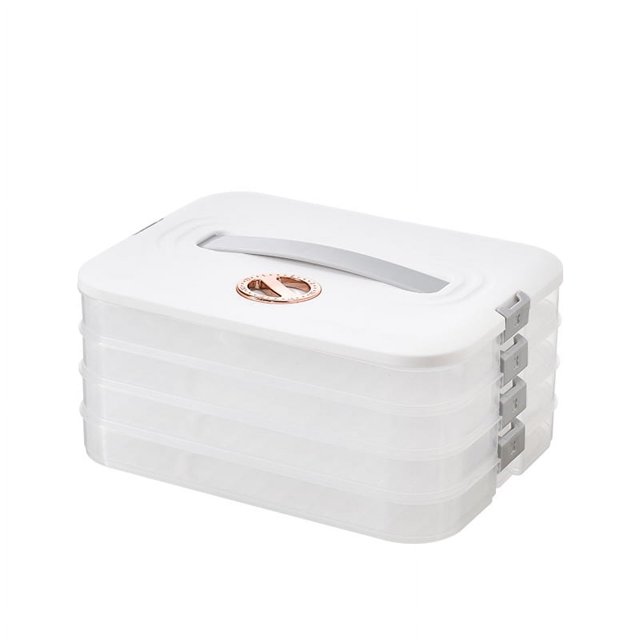 Caja de almacenamiento portátil para bolas de masa de gran capacidad, caja de almacenamiento combinada de múltiples capas con temporizador, caja de wonton para refrigerador de cocina