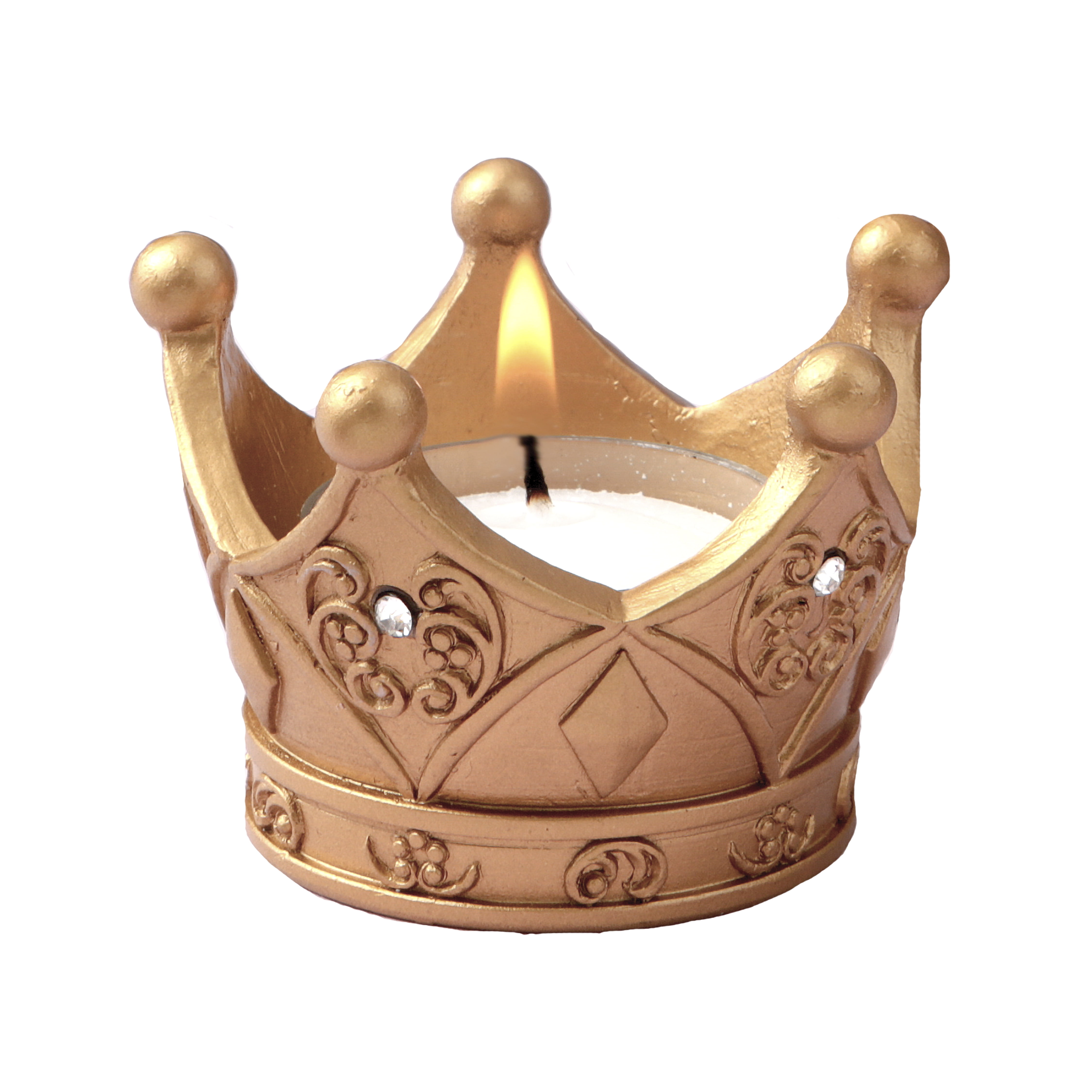 35 Royal Gold Crown Design Tea Light Candle Princess Themed Wedding Favors 
