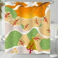 thumbnail image 1 of Modern Abstract Christmas Tree Shower Curtain - Whimsical Holiday Design, 1 of 5