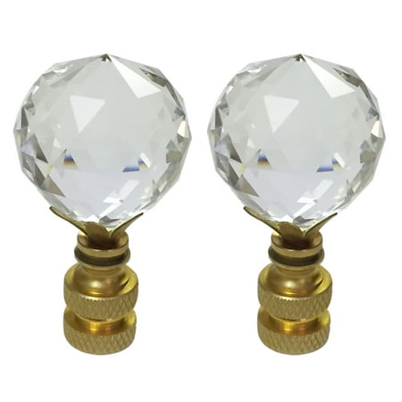 Royal Designs Large Faceted Diamond Cut Clear K9 Crystal Lamp Finial Royal Designs Large Faceted Diamond Cut Clear K9 Crystal Lamp Finial For Shade With Polished
