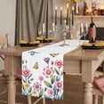 thumbnail image 2 of Table Runners 70 Inches Long Dress Scarves, Pink Flowers Farmhouse Coffee/Dining/Kitchen Table Decor, Holiday Table Runner, Spring Floral Butterfly Leaves Plants Pastoral 13x70 Inch, 2 of 9