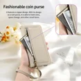 thumbnail image 5 of Zipper Wallet with Mirror Card Holder Crossbody Lanyard Phone Case For iPhone 16 Pro Max 15 Plus 14 13 12 16e PU Leather Cover, 5 of 26