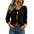 thumbnail image 6 of KICILVS Bow Tie Front Cardigan Women Long Sleeve Soft Knit Cropped Fit Sweater Elastic Cuffs Winter Bolero Top, 6 of 7