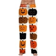 thumbnail image 2 of Halloween Mens Pajama Pants Pumpkin Lounge Drawstring Sleepwear Pajama Pants Halloween Soft Long Sleep Lounge Sleepwear with Pockets, 2 of 5