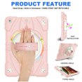thumbnail image 3 of For iPad 6th/5th Gen 9.7"(2018/2017) Case,Kids Friendly,With Rotatable Adjustable Hand Strap,Retractable Kickstand,Shoulder Strap,Kids Friendly,Shockproof Anti-fall Rugged Heavy Duty Case,Pink, 3 of 10