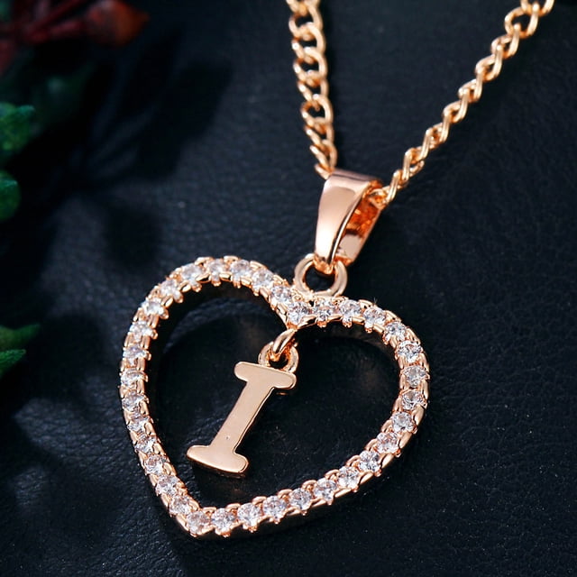 Collar para mujer, joyería para mujer, joyería de moda para mujer, regalo para mujer, cadena con colgante de 26 letras en inglés, collar con alfabeto