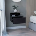 thumbnail image 4 of HomeRoots 12" Black One Drawer Faux Wood Floating Nightstand, 4 of 7