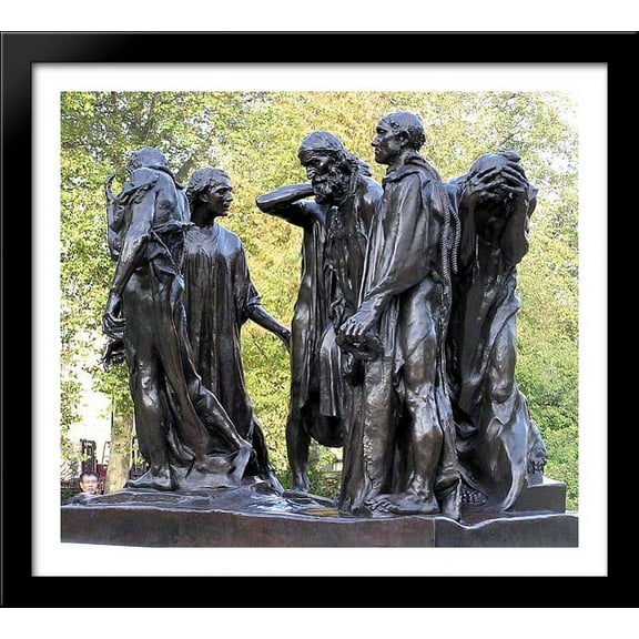 Burghers of Calais 32x28 Large Black Wood Framed Print Art by Auguste Rodin