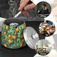thumbnail image 4 of Yayeee Ashtray with Lid for Cigarette Smokeless Stainless Steel Home Ash Holder, Orange Tree Pattern, 4 of 7