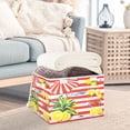 thumbnail image 3 of Yayeee Collapsible Cube Storage Bin with Lid Fabric Closet Decorative Basket with Handles, Striped Lemon, 3 of 7