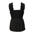 thumbnail image 7 of Womens Tank Tops Athletic Loose Frill Smocked Crop Tie Shoulder Strap Stretchy Comfortable Breathable Trendy Beach Plus Size Tops, 7 of 7