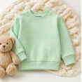 thumbnail image 2 of Yibosean 2-Pack Unisex Baby and Toddler Crewneck Sweatshirts, Soft Long Sleeve Loose-Fit Pullover Tops for Boys and Girls, Mint Green, Khaki, 6M-4T, 2 of 9