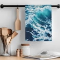 thumbnail image 2 of Blue Teal Coastal Kitchen Towel Dish Cloths Set of 1, Microfiber Soft Kitchen Hand Towels, Sea Nautical Ocean Summer Beach Absorbent Quick Drying Dishcloths 18 x 28 Inches, 2 of 8