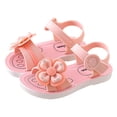 thumbnail image 5 of Siilsaa Summer Shoes for Girls Toddler Girls Sandals Soft Flats Summer Baby Flower Girl Shoes Pink,11.5, 5 of 6