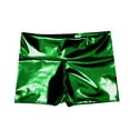 thumbnail image 4 of Glisme Leather Shorts For Women Metallic Rave Booty Dance Shorts Light Women Short Underwear Y2K Rave Clubwear Green, 4 of 4
