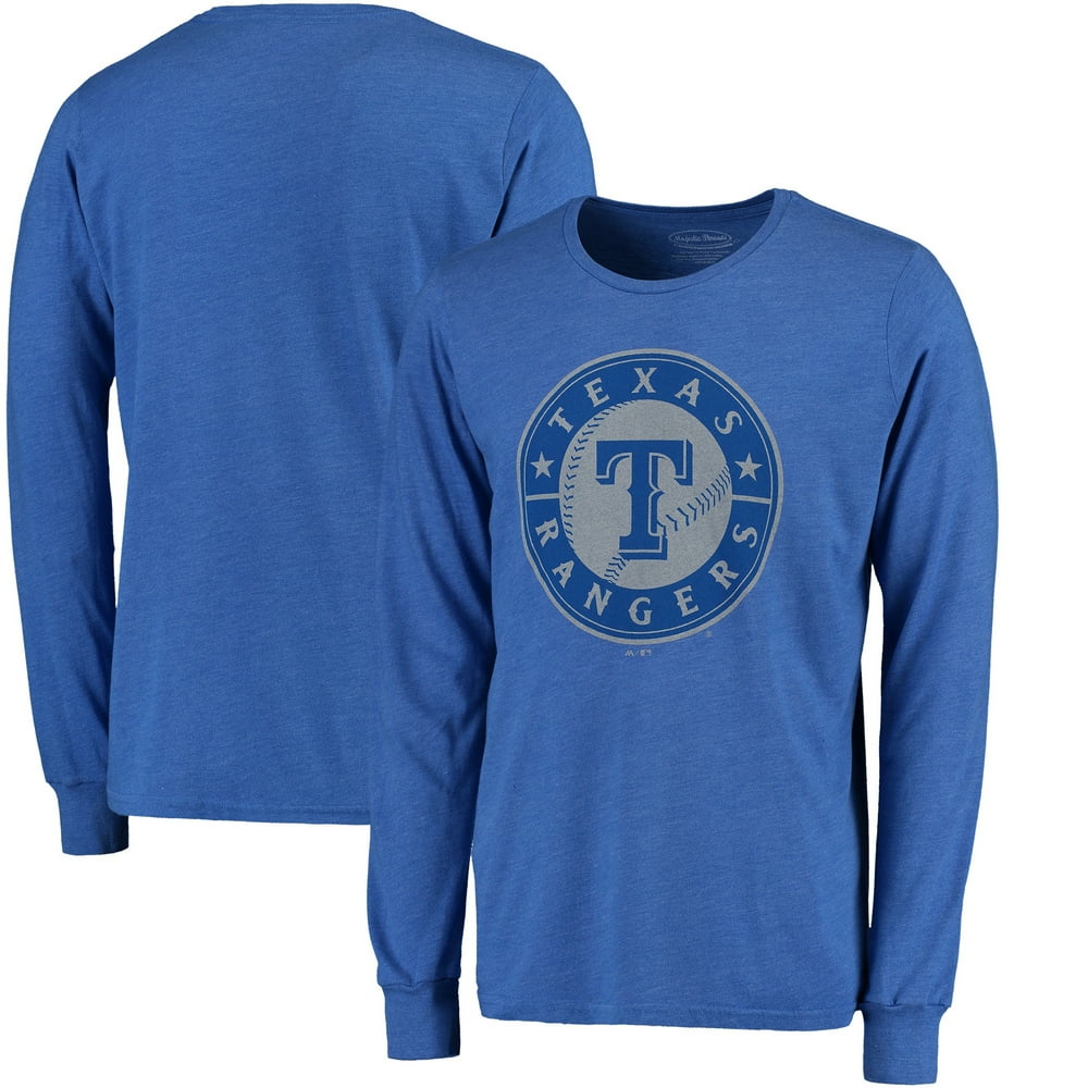Texas Rangers Majestic Threads TriBlend Long Sleeve TShirt Royal
