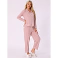 thumbnail image 2 of DARING DIVA Women's Soft Modal Button Down Pajama Sets S Pink, 2 of 5