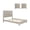Beige, variant on 3-Piece Bedroom set with a Queen Size Bed and 2 Nightstands,Walnut Brown