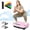 Pink, variant on RICAN Vibration Plate Exercise Machine, Full Body Workout Machine for Weight Loss, Vibrating Board 300LBS Capacity, Vibration Platform with Resistance Bands, Remote Control, Silver-White