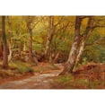 thumbnail image 2 of Hugo Darnaut 14x11 Gold Ornate Wood Frame and Double Matted Museum Art Print Titled - The Path in the Wood, 2 of 4