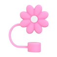 thumbnail image 3 of Easy to Clean Straw Lid 3pcs Straw Cover Flower Shape Silicone Straw Lid Durable Dust-proof Straw End Plug for Indoor Outdoor Use Silicone Straw Cover, 3 of 8