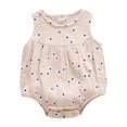 thumbnail image 3 of ATOGUTA Newborn Onesies for Girls Sleeveless Tank Floral Print Romper Bodysuit Outfits Beige, Sizes 0-24M, 3 of 5