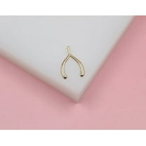 18K Gold Filled Wish Bone Pendant Charm (A258)